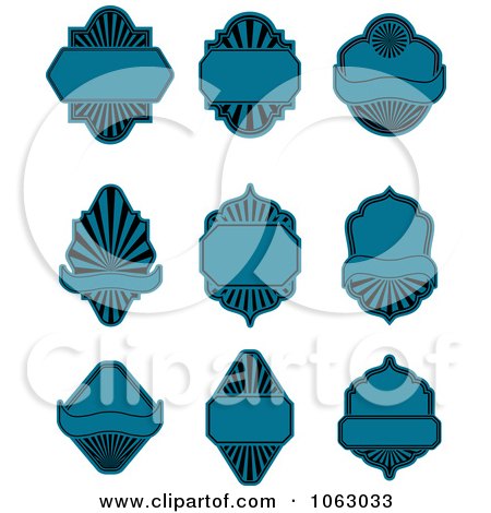 Clipart Blank Blue Labels Digital Collage 4 - Royalty Free Vector Illustration by Vector Tradition SM