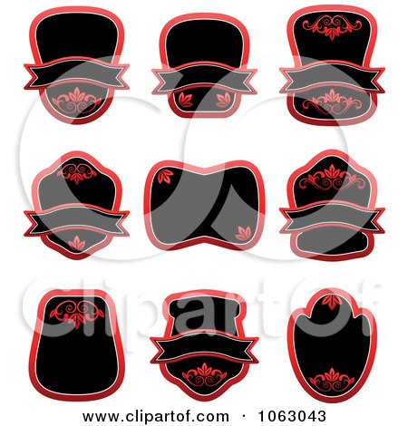 Clipart Blank Red Labels Digital Collage 6 - Royalty Free Vector Illustration by Vector Tradition SM
