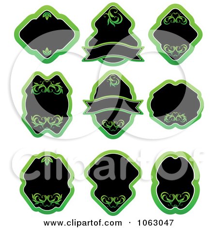 Clipart Blank Green Labels Digital Collage 9 - Royalty Free Vector Illustration by Vector Tradition SM