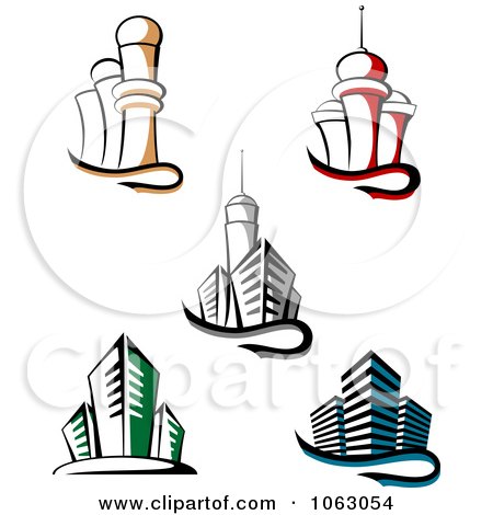 Clipart Skyscrapers Digital Collage 9 - Royalty Free Vector Illustration by Vector Tradition SM
