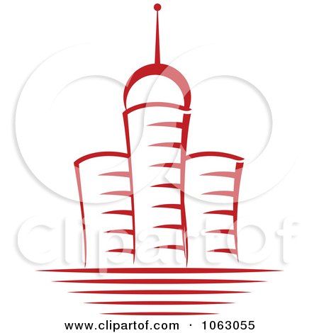 Clipart Red Skyscraper Logo 3 - Royalty Free Vector Illustration by Vector Tradition SM