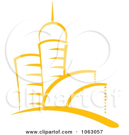 Clipart Yellow Skyscraper Logo 2 - Royalty Free Vector Illustration by Vector Tradition SM