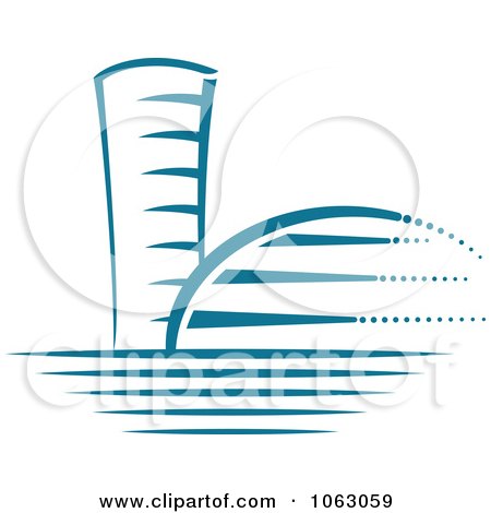 Clipart Blue Skyscraper Logo 43 - Royalty Free Vector Illustration by Vector Tradition SM