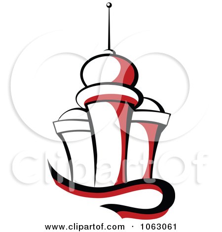 Clipart Red Skyscraper Logo 4 - Royalty Free Vector Illustration by Vector Tradition SM