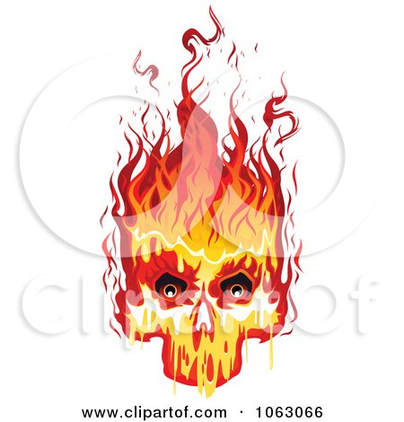 Clipart Fiery Skull 3 - Royalty Free Vector Illustration by Vector Tradition SM