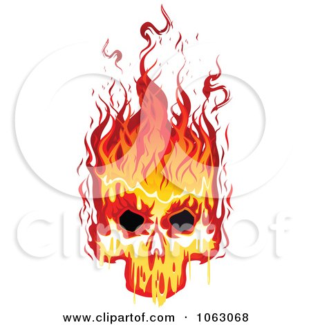 Clipart Fiery Skull 1 - Royalty Free Vector Illustration by Vector Tradition SM