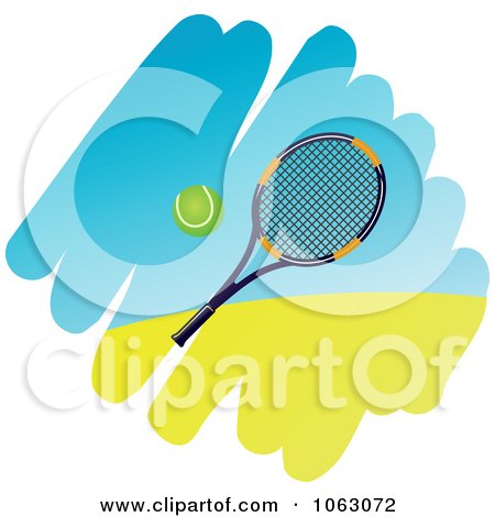 Clipart Tennis Racket And Ball - Royalty Free Vector Illustration by Vector Tradition SM