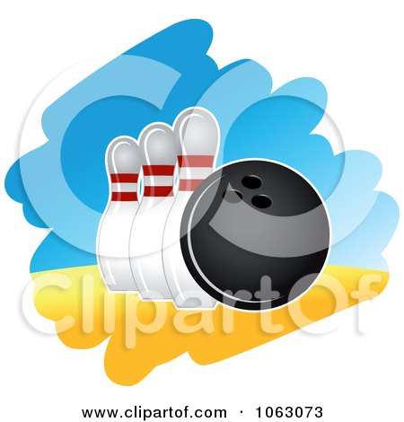 Clipart Black Bowling Ball And Pins - Royalty Free Vector Illustration by Vector Tradition SM