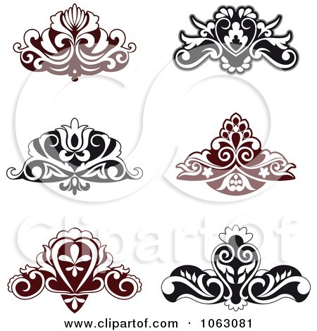 Clipart Flourishes Digital Collage 4 - Royalty Free Vector Illustration by Vector Tradition SM