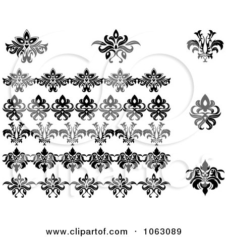 Clipart Flourishes Digital Collage 14 - Royalty Free Vector Illustration by Vector Tradition SM