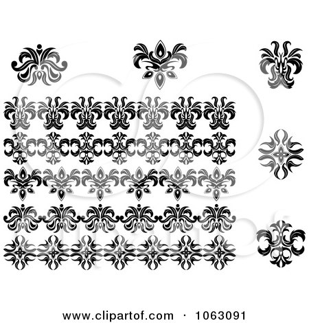 Clipart Flourishes Digital Collage 16 - Royalty Free Vector Illustration by Vector Tradition SM