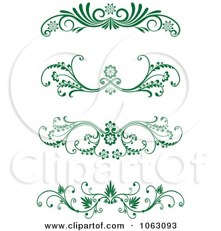 Clipart Green Flourish Borders Digital Collage 17 - Royalty Free Vector Illustration by Vector Tradition SM