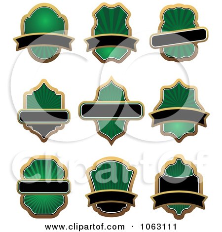 Clipart Green And Black Labels Digital Collage - Royalty Free Vector Illustration by Vector Tradition SM