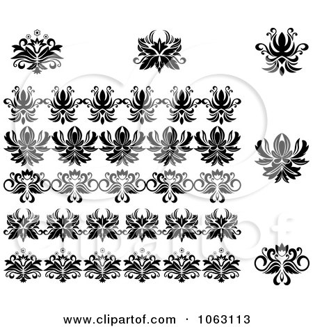 Clipart Flourishes Digital Collage 19 - Royalty Free Vector Illustration by Vector Tradition SM