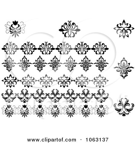 Clipart Flourishes Digital Collage 6 - Royalty Free Vector Illustration by Vector Tradition SM