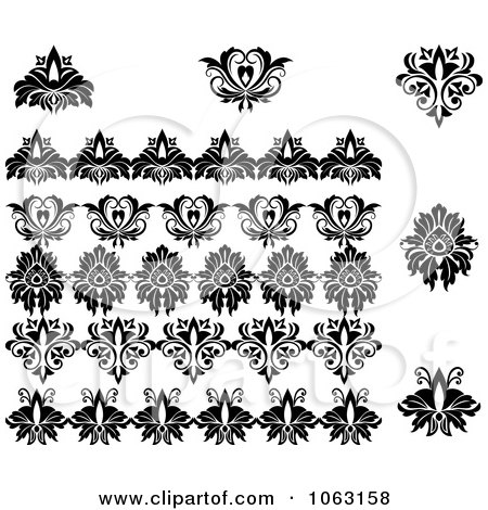 Clipart Flourishes Digital Collage 23 - Royalty Free Vector Illustration by Vector Tradition SM