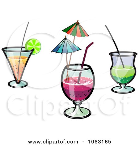 Clipart Cocktails Digital Collage - Royalty Free Vector Illustration by Vector Tradition SM