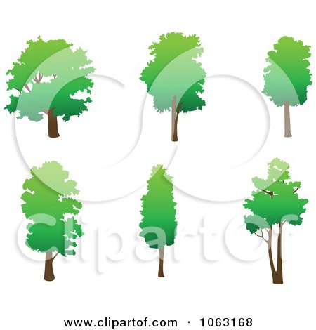 Clipart Trees Digital Collage 9 - Royalty Free Vector Illustration by Vector Tradition SM