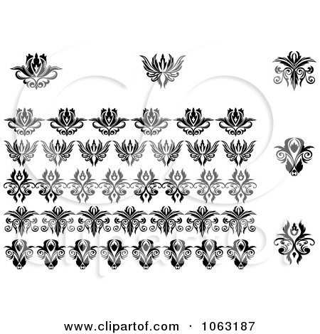 Clipart Flourishes Digital Collage 9 - Royalty Free Vector Illustration by Vector Tradition SM