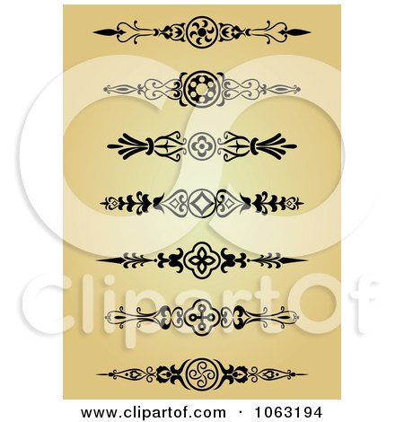 Clipart Vintage Flourish Borders Digital Collage 2 - Royalty Free Vector Illustration by Vector Tradition SM
