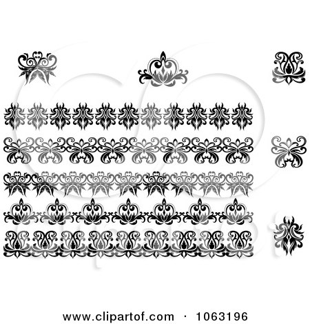 Clipart Flourishes Digital Collage 12 - Royalty Free Vector Illustration by Vector Tradition SM