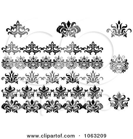 Clipart Flourishes Digital Collage 13 - Royalty Free Vector Illustration by Vector Tradition SM