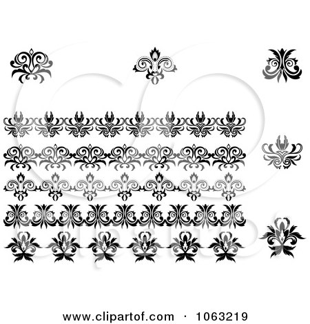 Clipart Flourishes Digital Collage 10 - Royalty Free Vector Illustration by Vector Tradition SM
