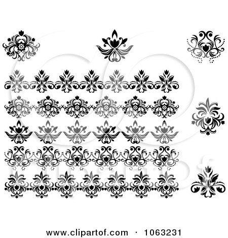 Clipart Flourishes Digital Collage 7 - Royalty Free Vector Illustration by Vector Tradition SM