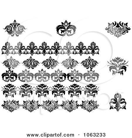 Clipart Flourishes Digital Collage 15 - Royalty Free Vector Illustration by Vector Tradition SM