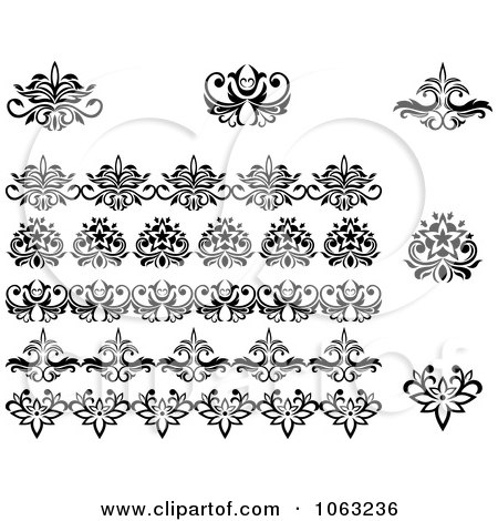 Clipart Flourishes Digital Collage 22 - Royalty Free Vector Illustration by Vector Tradition SM
