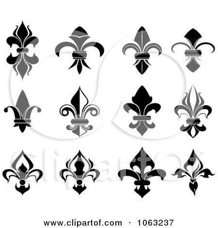 Clipart Fleur De Lis Digital Collage 2 - Royalty Free Vector Illustration by Vector Tradition SM