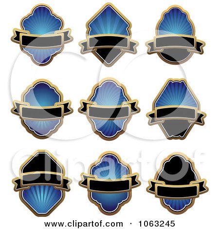 Clipart Blank Blue Labels Digital Collage 2 - Royalty Free Vector Illustration by Vector Tradition SM