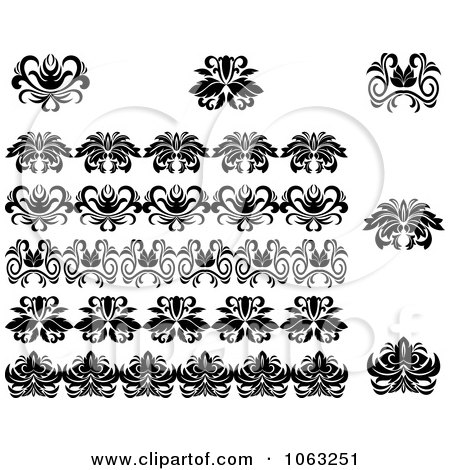 Clipart Flourishes Digital Collage 18 - Royalty Free Vector Illustration by Vector Tradition SM