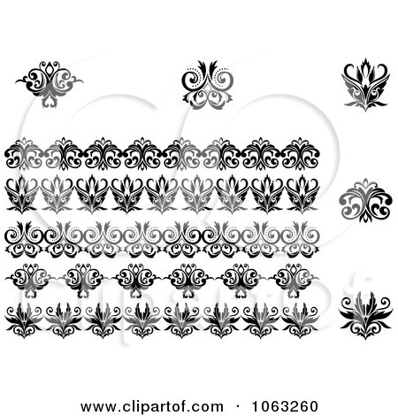 Clipart Flourishes Digital Collage 11 - Royalty Free Vector Illustration by Vector Tradition SM