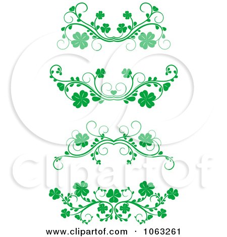 Clipart Green Flourish Borders Digital Collage 16 - Royalty Free Vector Illustration by Vector Tradition SM