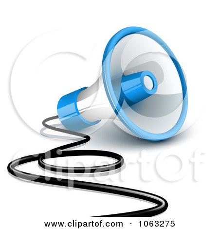 Clipart 3d Wired Megaphone - Royalty Free Vector Illustration by Oligo