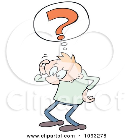 Clipart Confused Toon Guy Scratching His Head - Royalty Free Vector Illustration by gnurf