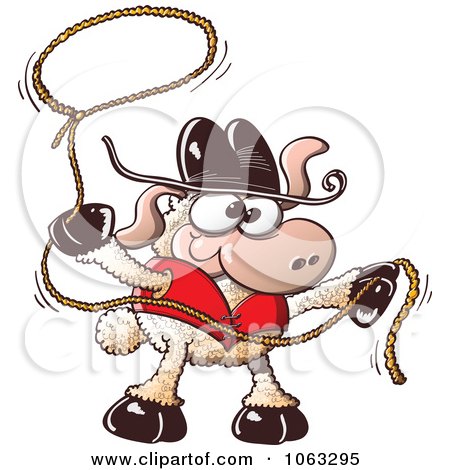 Clipart Roper Sheep - Royalty Free Vector Illustration by Zooco