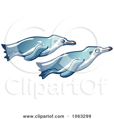Clipart Penguin Pair Swimming - Royalty Free Vector Illustration by Zooco