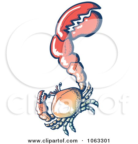Clipart Crab With A Big Pincher - Royalty Free Vector Illustration by Zooco