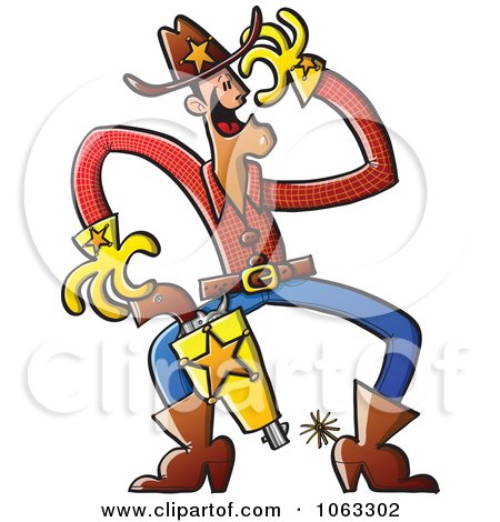 Clipart Jolly Cowboy - Royalty Free Vector Illustration by Zooco
