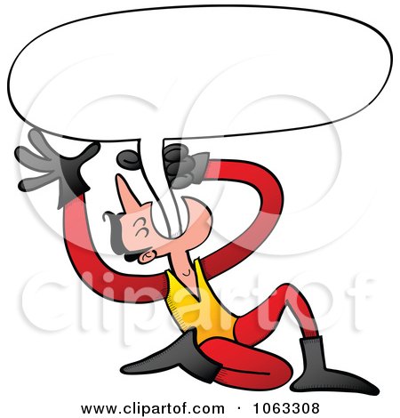 Clipart Man Swallowing A Word Balloon - Royalty Free Vector Illustration by Zooco