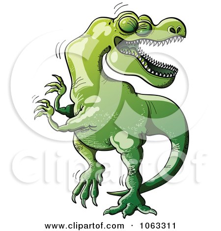 Clipart T Rex Dancing - Royalty Free Vector Illustration by Zooco