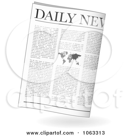 Clipart Folded Daily Newspaper - Royalty Free Vector Illustration by michaeltravers
