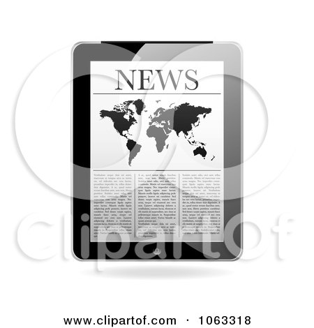 Clipart The News On A Tablet - Royalty Free Vector Illustration by michaeltravers