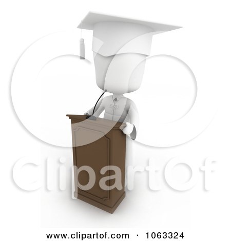 Clipart 3d Ivory Child Graduate With A Medal - Royalty Free CGI Illustration by BNP Design Studio