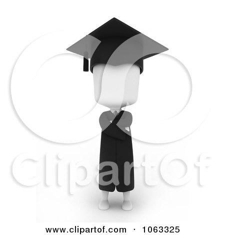 Clipart 3d Ivory College Graduate - Royalty Free CGI Illustration by BNP Design Studio