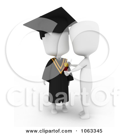 Clipart 3d Ivory College Graduate Receiving A Medal - Royalty Free CGI Illustration by BNP Design Studio