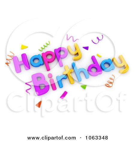 Clipart 3d Happy Birthday Greeting 2 - Royalty Free CGI Illustration by BNP Design Studio