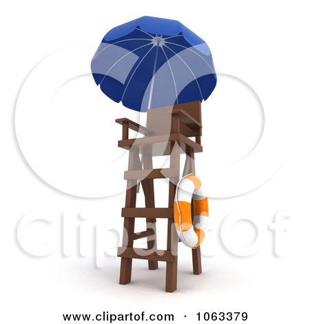 Clipart 3d Lifeguard Tower - Royalty Free CGI Illustration by BNP Design Studio